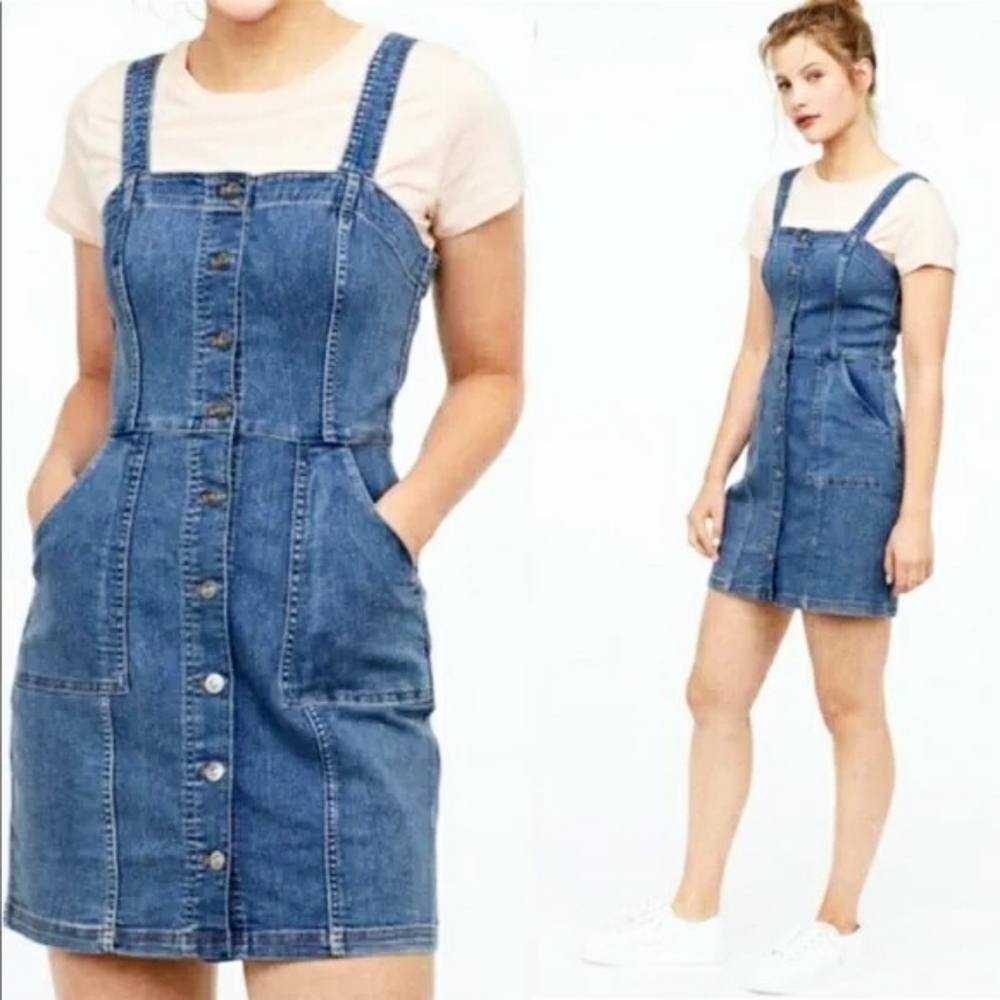 Divided Sleeveless Jean dress